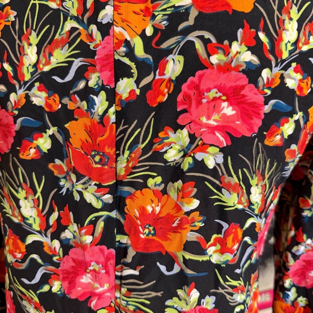 Valentine’s Day! Sandro Paris Doreen Mini Dress 100% Silk Dark Floral Size Small - Picture 6 of 9